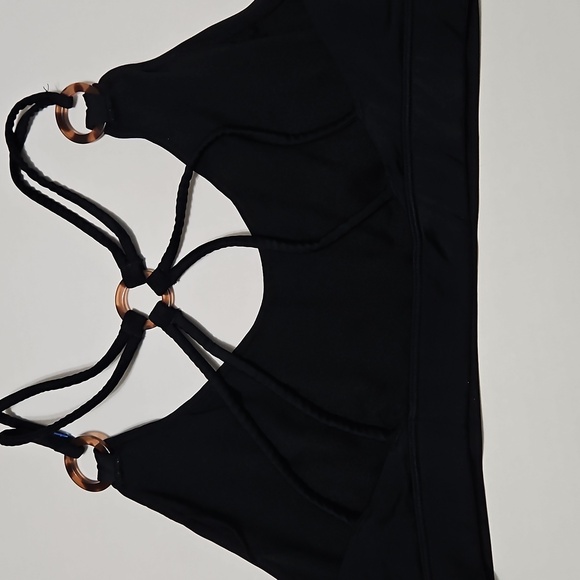 Black Strappy Women's Bralette Sports Bra Size L - Picture 4 of 10